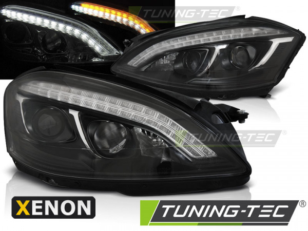 Xenon LED Tagfahrlicht Design Scheinwerfer für Mercedes Benz S-Klasse W221 05-09 schwarz